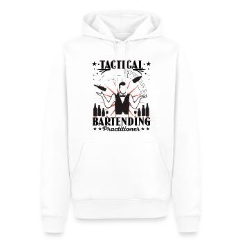 Tactical Bartending Practicioner - Männer Premium Bio Hoodie - Weiß - Vorne - Nico (187cm)