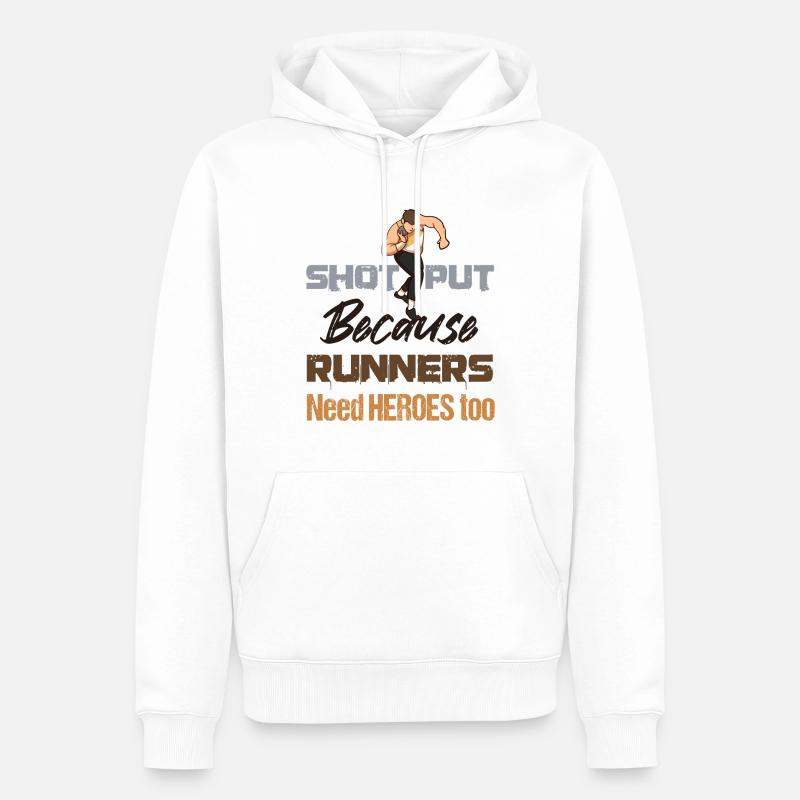 Athlétisme, Athlétisme, Lancer d’athlètes, - Sweat à capuche Premium bio Homme - blanc
