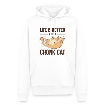 Kitty Fat Cat Lover Meme Kitten Meow Chonk Cat - Sweat à capuche Premium bio Homme - blanc - Devant - Nico (187cm)