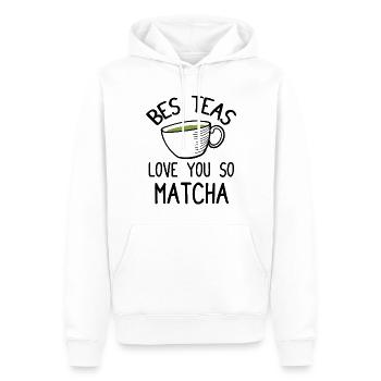 Grüntee-Liebhaber Japanischer Matcha-Latte-Drink - Männer Premium Bio Hoodie - Weiß - Vorne - Nico (187cm)