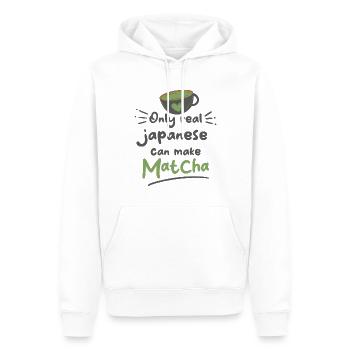 Amateurs de thé vert Boisson japonaise Matcha Latte - Sweat à capuche Premium bio Homme - blanc - Devant - Nico (187cm)