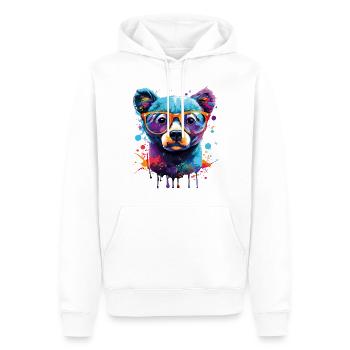 Ours coloré - Ours brun Ours en peluche - Grizzly - Sweat à capuche Premium bio Homme - blanc - Devant - Nico (187cm)