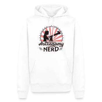 Nerd de l’astronomie - Sweat à capuche Premium bio Homme - blanc - Devant - Nico (187cm)