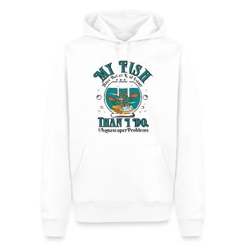 Meine Fische haben bessere Immobilien - Männer Premium Bio Hoodie - Weiß - Vorne - Nico (187cm)