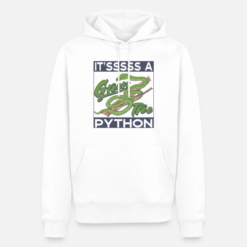 Es ist eine grüne Baumpython - Männer Premium Bio Hoodie - Weiß