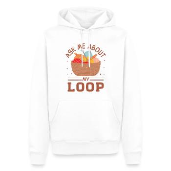 Lustiges Häkeln Design - Männer Premium Bio Hoodie - Weiß - Vorne - Nico (187cm)