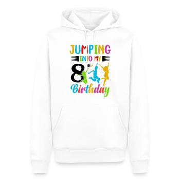 Trampoline Lover 8e anniversaire Party Jumping - Sweat à capuche Premium bio Homme - blanc - Devant - Nico (187cm)