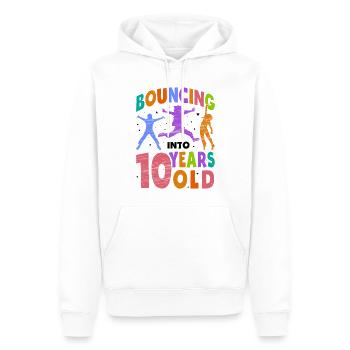 Trampoline Lover 8e anniversaire Party Jumping - Sweat à capuche Premium bio Homme - blanc - Devant - Nico (187cm)