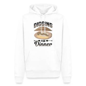 Moules Fruits de mer - Sweat à capuche Premium bio Homme - blanc - Devant - Nico (187cm)