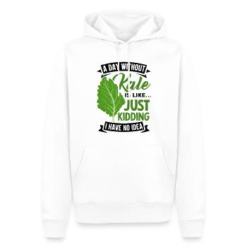 Véganisme végétarien au chou frisé - Sweat à capuche Premium bio Homme - blanc - Devant - Nico (187cm)