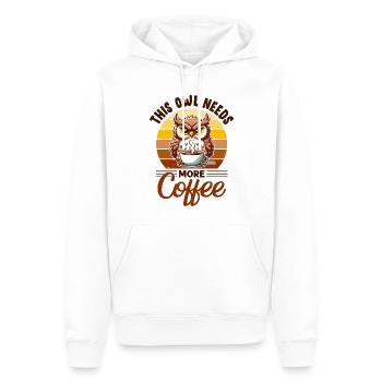 Mürrische Eule Mit Kaffee - Sweat à capuche Premium bio Homme - blanc - Devant - Nico (187cm)