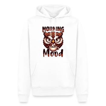 Mürrische Eule Mit Kaffee - Sweat à capuche Premium bio Homme - blanc - Devant - Nico (187cm)