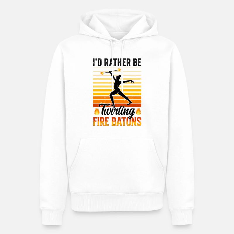 Feuerbaton Feuertanz Feuertänzer Feuertänzerin - Männer Premium Bio Hoodie - Weiß