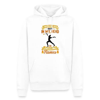 Bâton de feu Danse du feu Danseur de feu Danseur de feu - Sweat à capuche Premium bio Homme - blanc - Devant - Nico (187cm)