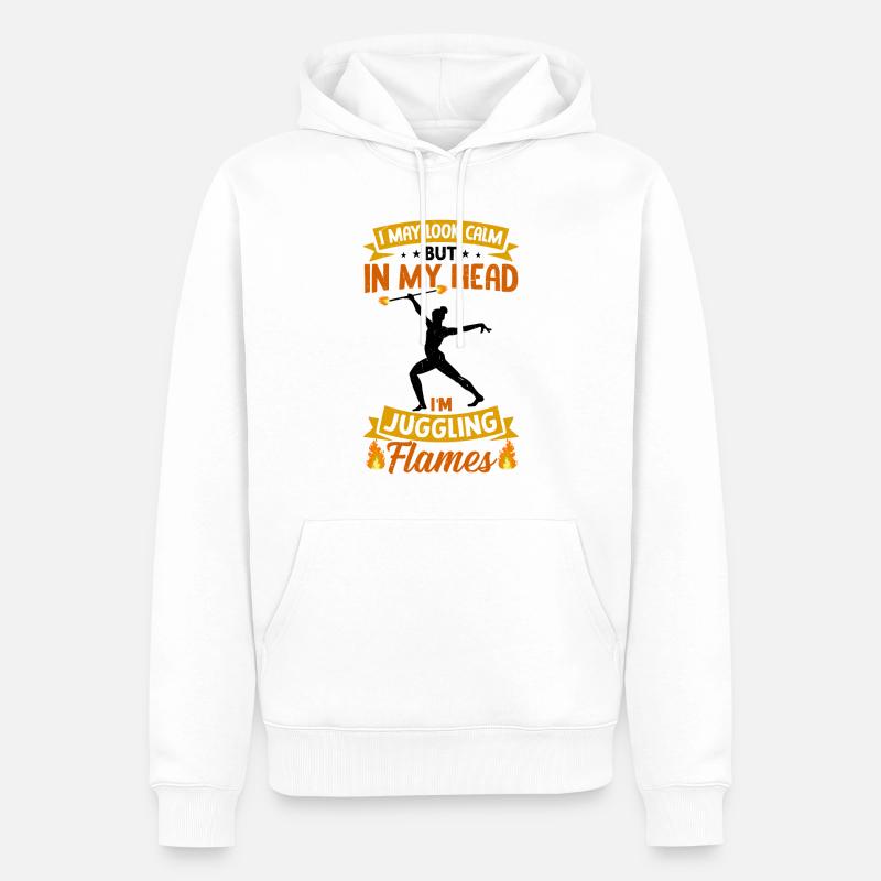 Feuerbaton Feuertanz Feuertänzer Feuertänzerin - Männer Premium Bio Hoodie - Weiß