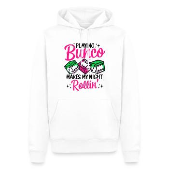 Soirée de jeu Bunco Squad Bunco Dice Bunco - Sweat à capuche Premium bio Homme - blanc - Devant - Nico (187cm)