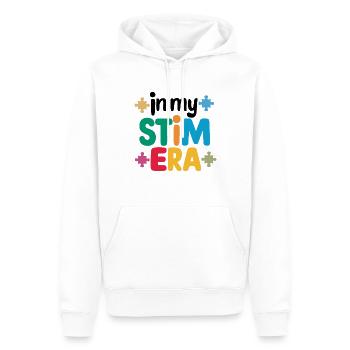 In meiner Stimulationsära Autismus-Spektrum - Männer Premium Bio Hoodie - Weiß - Vorne - Nico (187cm)