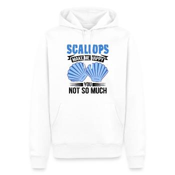 Coquillage coquillage collecteur pétoncle - Sweat à capuche Premium bio Homme - blanc - Devant - Nico (187cm)