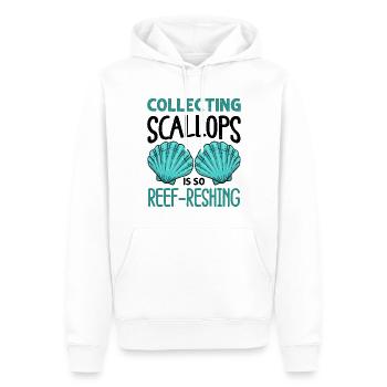 Coquillage coquillage collecteur pétoncle - Sweat à capuche Premium bio Homme - blanc - Devant - Nico (187cm)