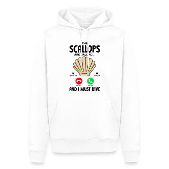 Coquillage coquillage collecteur pétoncle - Sweat à capuche Premium bio Homme - blanc - Devant - Nico (187cm)