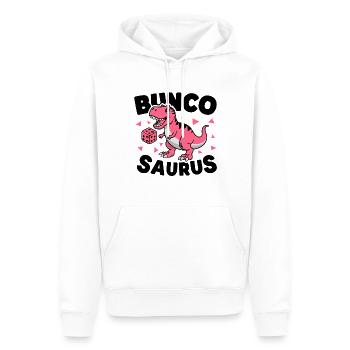 T-rex Dinosaurier Bunco Design Für Ein Bunco Babe - Männer Premium Bio Hoodie - Weiß - Vorne - Nico (187cm)
