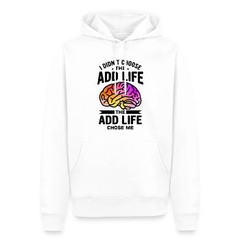 Neurodiversität Neurodivers ADS - Männer Premium Bio Hoodie - Weiß - Vorne - Nico (187cm)