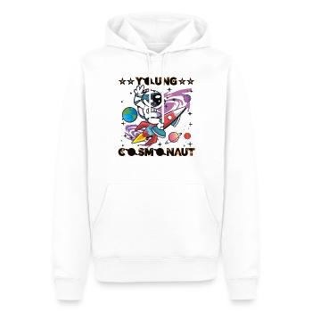 Jeune cosmonaute - Sweat à capuche Premium bio Homme - blanc - Devant - Nico (187cm)