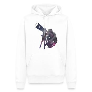 Observation des étoiles - Sweat à capuche Premium bio Homme - blanc - Devant - Nico (187cm)
