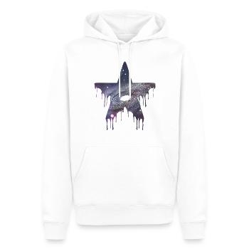 Observation des étoiles - Sweat à capuche Premium bio Homme - blanc - Devant - Nico (187cm)