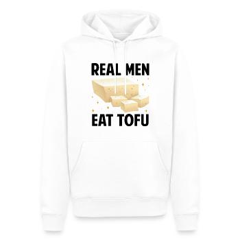 Vegan Vegetarier Design für einen Tofu Fan - Männer Premium Bio Hoodie - Weiß - Vorne - Nico (187cm)