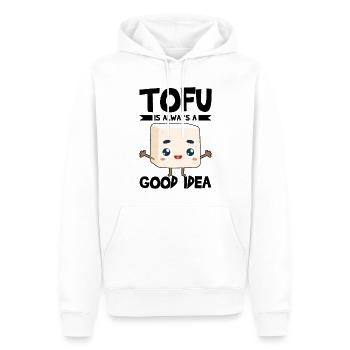 Vegan Vegetarier Design für einen Tofu Fan - Männer Premium Bio Hoodie - Weiß - Vorne - Nico (187cm)