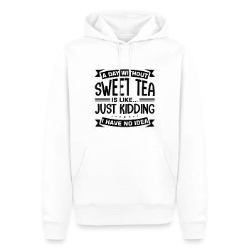 Thé sucré - Sweat à capuche Premium bio Homme - blanc - Devant - Nico (187cm)