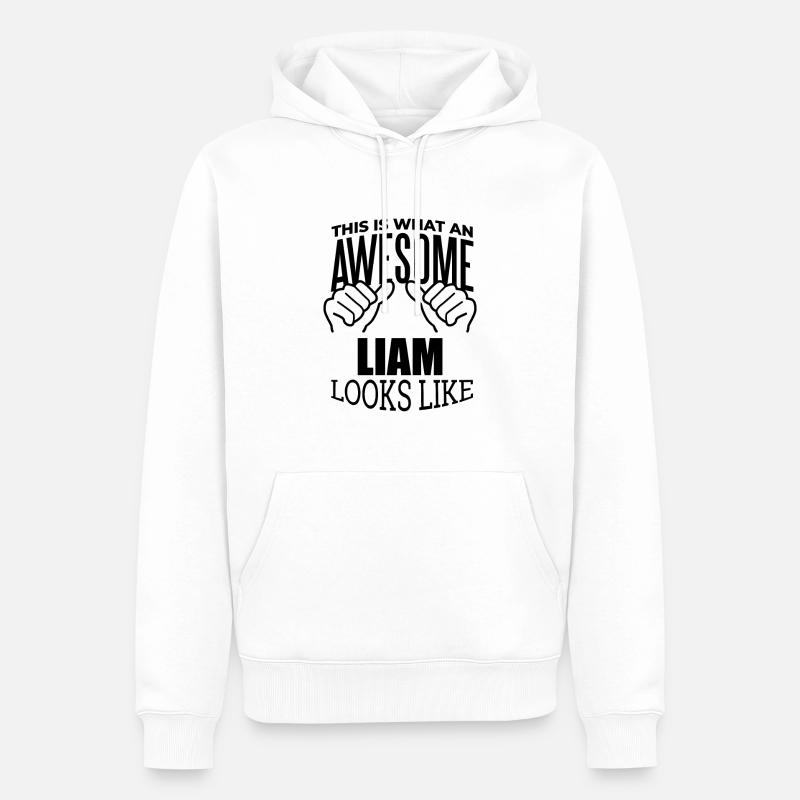 Liam - Männer Premium Bio Hoodie - Weiß