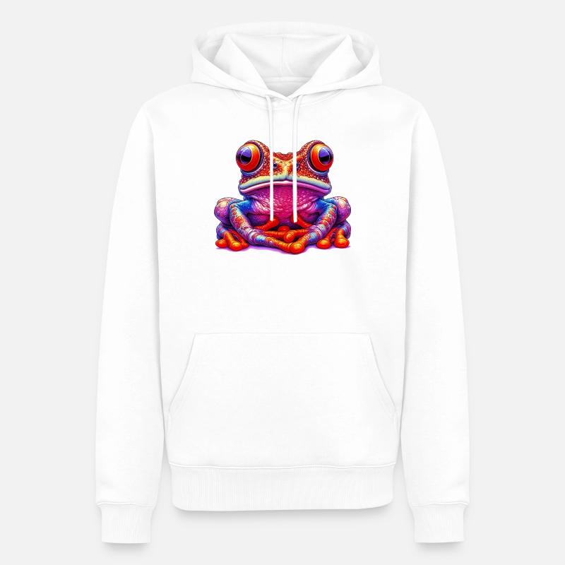 Frosch - Männer Premium Bio Hoodie - Weiß