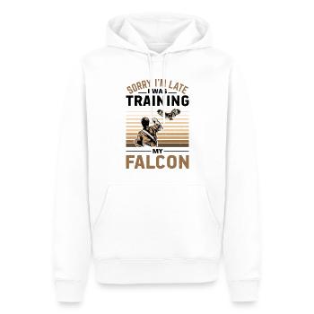 Dicton de Faucon Fauconnier - Sweat à capuche Premium bio Homme - blanc - Devant - Nico (187cm)