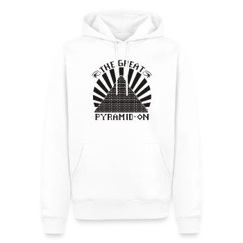 La Grande Pyramide - Sweat à capuche Premium bio Homme - blanc - Devant - Nico (187cm)