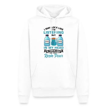 Funny epoxy resin saying - Men’s Premium Organic Hoodie - white - Front - Nico (187cm)