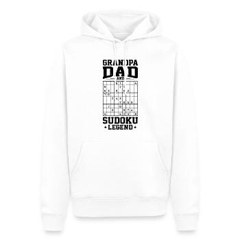 Witziger Sudoku Spruch - Männer Premium Bio Hoodie - Weiß - Vorne - Nico (187cm)