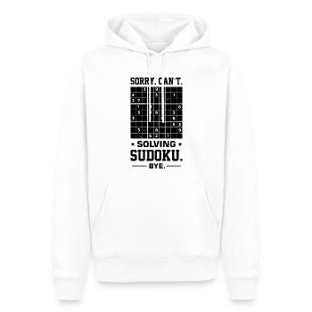 Witziger Sudoku Spruch - Männer Premium Bio Hoodie - Weiß - Vorne - Nico (187cm)