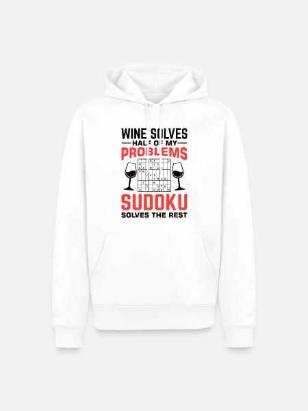 Funny Sudoku Saying - Men’s Premium Organic Hoodie - white