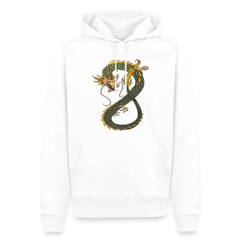 Drache - Männer Premium Bio Hoodie - Weiß - Vorne - Nico (187cm)