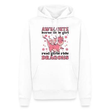 mignon cheval petite fille vraies filles monter dragons - Sweat à capuche Premium bio Homme - blanc - Devant - Nico (187cm)