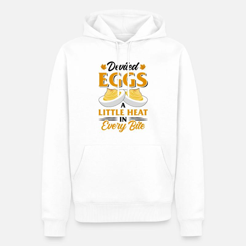 Teufelsei Spruch - Männer Premium Bio Hoodie - Weiß