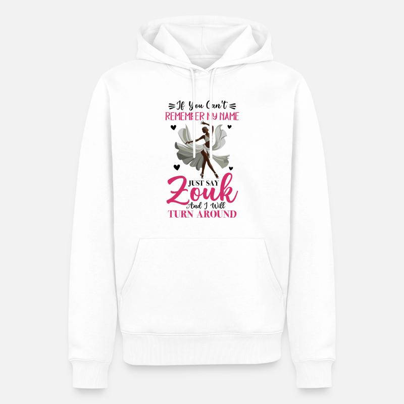 Witziger Zouk Tänzer Spruch - Männer Premium Bio Hoodie - Weiß