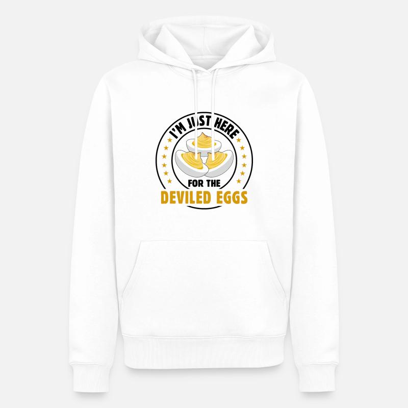 Teufelsei Spruch - Männer Premium Bio Hoodie - Weiß