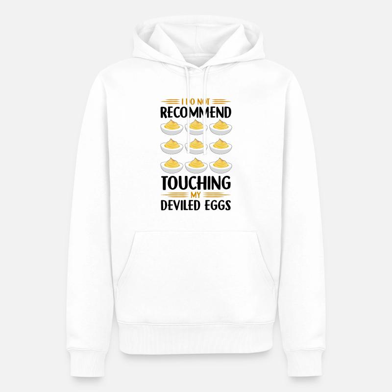 Teufelsei Spruch - Männer Premium Bio Hoodie - Weiß