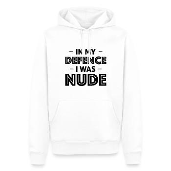 Nudismus Spruch - Männer Premium Bio Hoodie - Weiß - Vorne - Nico (187cm)