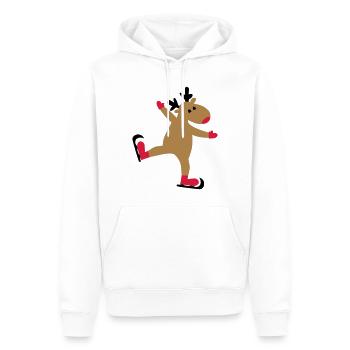 Lustiger Elch zu Weihnachten - Männer Premium Bio Hoodie - Weiß - Vorne - Nico (187cm)
