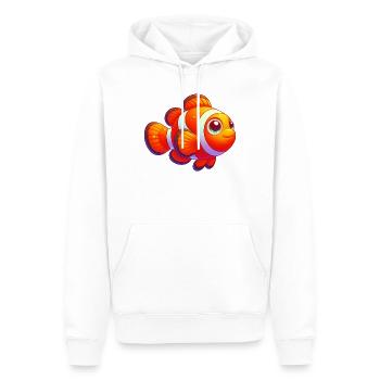 Poisson-clown - Sweat à capuche Premium bio Homme - blanc - Devant - Nico (187cm)