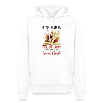 Livre de lecture Merch Booktok Livre cadeau livresque - Sweat à capuche Premium bio Homme - blanc - Devant - Nico (187cm)